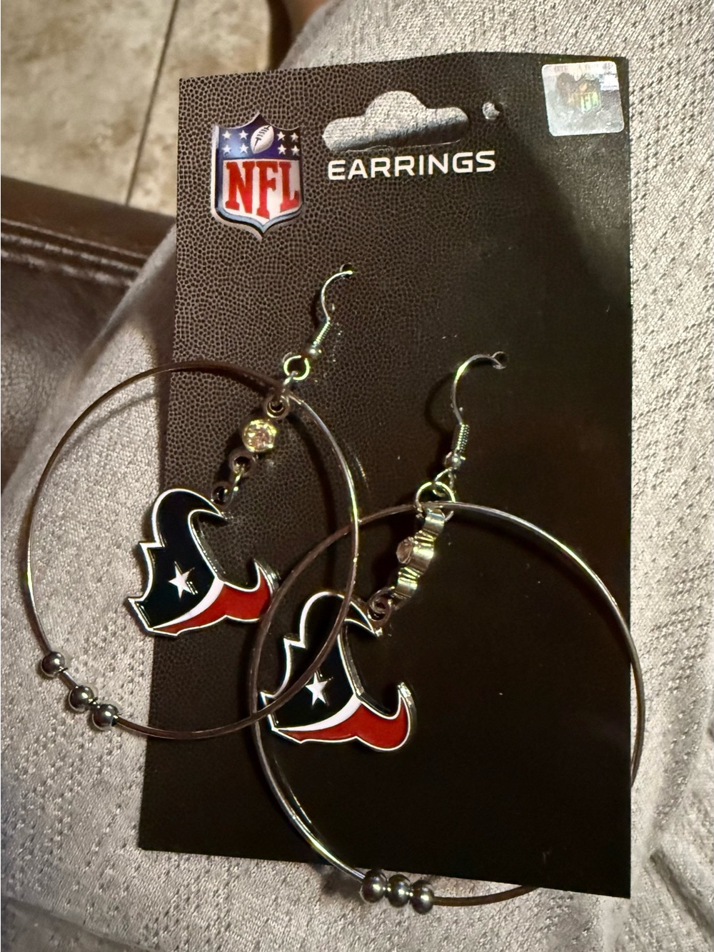 NFL Black and White Packaged Earrings Card